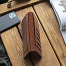 Шкіряне коньячне портмоне VIAR з натуральної телячої шкіри ручної роботи з монетницею на змійці, фото 9