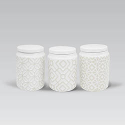 Набір банок для сипких продуктів чай, кава, цукор 3 шт. Maestro MR-20033-03CS Набір керамічних банок для дому