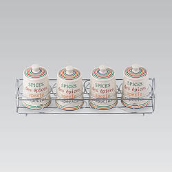 Набір банок для спецій і сипких продуктів 5 шт Maestro MR-20031-04СS Набір ємностей на підставці з кераміки