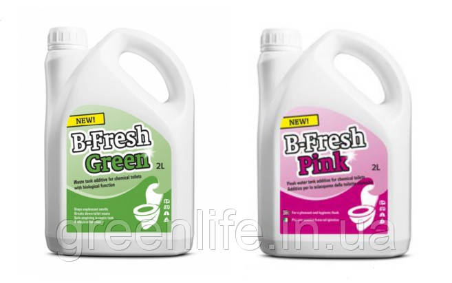 Набір рідини для біотуалета, B-Fresh Green + B-Fresh Pink, Бі-Фреш Грін+ Бі-Фреш Пінк, 2 л + 2 л, THETFORD.