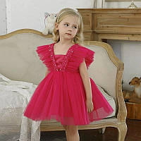 Нарядное малиновое платье для девочки 3 и 7 лет. размер 100,140