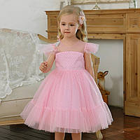Нарядное розовое платье для девочки 6 и 8 лет. размер 130,150 (116,128)