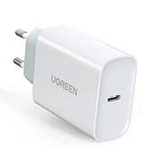 Зарядний пристрій Ugreen CD137 Type-C PD 20 W Charger Білий