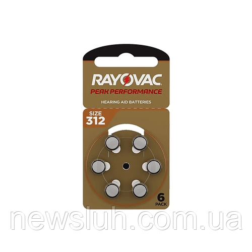 Батарейки для слуховых аппаратов Rayovac Peak 312 (6 шт.), цена: 110 ...