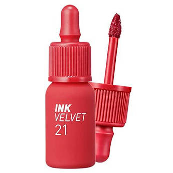 Матова помада-тінт для губ Peripera Ink Velvet  #021 Vitality Coral Red 4 г.