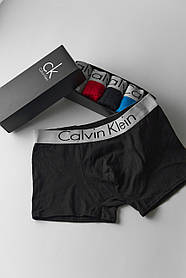 Чоловічий одяг в наборі Calvin Klein 3шт. Чоловічі труси-боксери з білою гумкою Кельвін Кляйн 3 шт