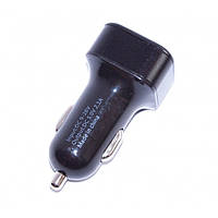 Автомобильный адаптер авто USB зарядка адаптер HC-1 9001 от прикуривателя 12v зарядное Чёрный
