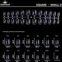 Мини гелевые типсы квадрат 24 штуки