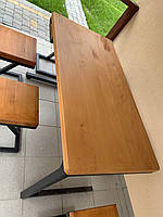 Дерев'яний стіл з масиву дуба. бука в стилі лофт (Loft), обідній стіл,
