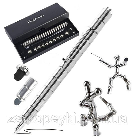 Набір магнітна ручка конструктор Polar Pen стилус, серебро