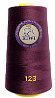 Нитки швейные Kiwi (Киви) полиэстер 40/2 (4000 ярдов) цвет бордовый №123