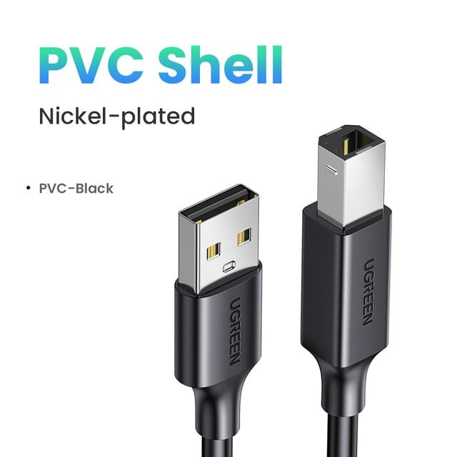 USB кабель для принтера 2 метра черный USB 2.0 - USB Тип A Тип B Ugr