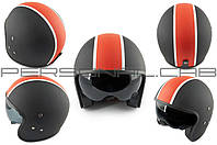 Шлем открытый (mod:062) (size:XL, черно-красный матовый, солнцезащитные очки) LS2
