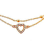 23+5 см х 9 мм( сердечко). Браслет на ніжку xuping. 18k, фото 2