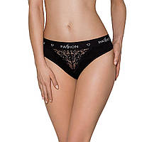 Трусики с широкой резинкой и кружевом Passion PS001 PANTIES black, size L sonia.com.ua