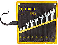 Topex Ключи гаечные, набор 8 ед., комбинированные, 6-19 мм, CrV, чехол-скрутка Technohub - Гарант Качества