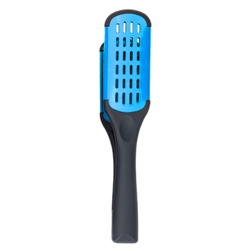 Щітка-браш для випрямлення волосся з натуральною щетиною та керамічним покриттям Hots Professional, синя, фото 1