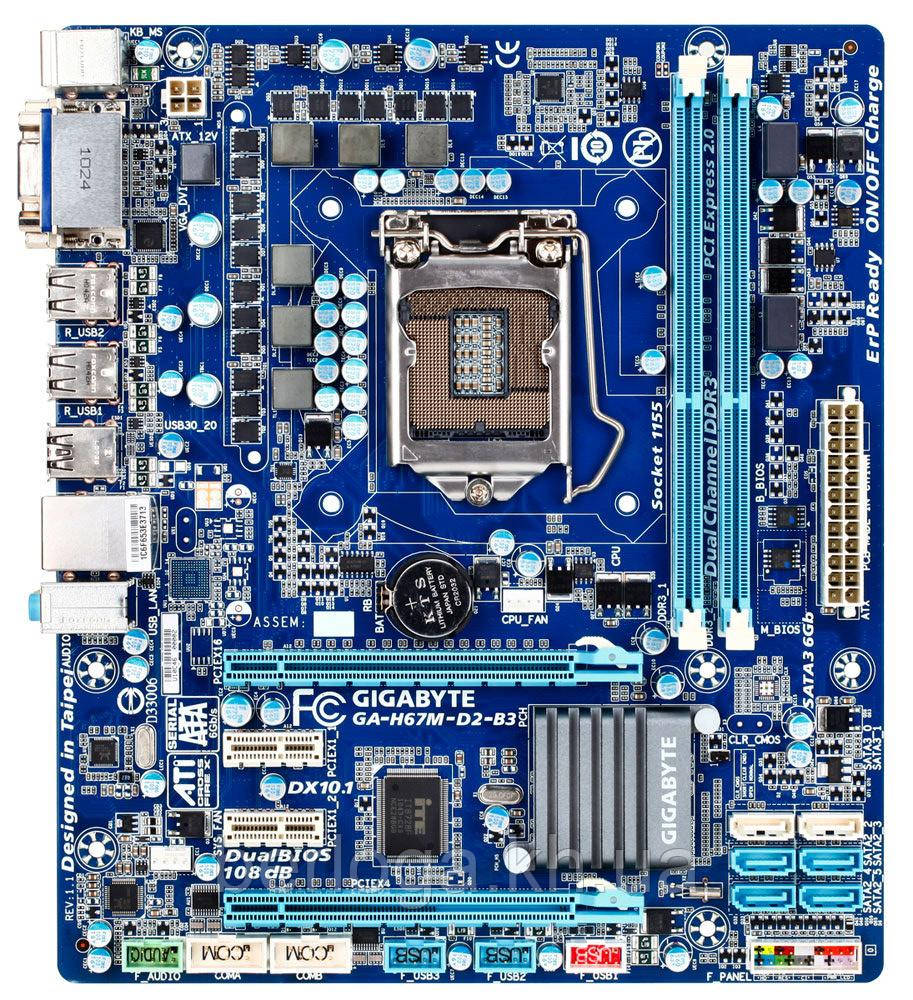 Материнська плата Gigabyte GA-H67M-D2-B3