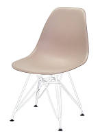 Стул Nik WT-ML бежевый 09 на белых металлических ножках Eames