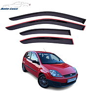 Дефлекторы окон (Ветровики) Ford Fiesta хетчбек 5d 2002-2008 (скотч) HIC Тайвань