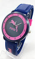 Часы женские наручные спортивные Puma (Пума), синие с розовым ( код: IBW699ZP )