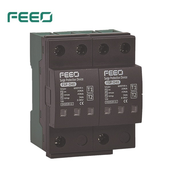 Обмежувач перенапруги DC FEEO SPD FSP-D40 B+C(Т1+T2) 2P 600V, In:20кA/Imax:40кА/Iimp:7kA
