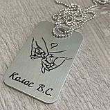 Армійський жетон металевий з фото вашої родини, кольорове зображення. Ланцюжок, бампер та скоба в подарунок. Є наложка, фото 4