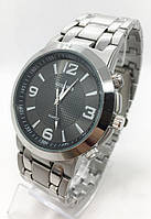 Часы мужские наручные Goldlis (Голдлис) Серебристые с черным циферблатом ( код: IBW756SB )