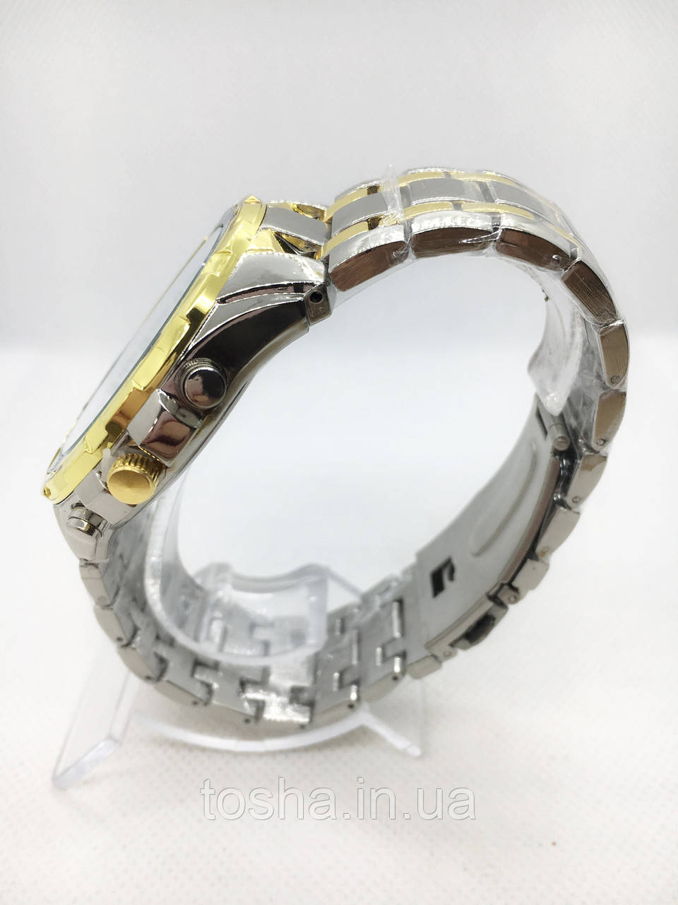 Часы мужские наручные Goldlis (Голдлис) Комбинированные с черным циферблатом ( код: IBW758SYB ) - фото 3 - id-p1863635981