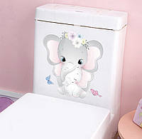 Наклейка декоративная виниловая на стену на шкаф на обои на мебель детская "Слоник" 22*22 см