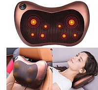 Роликовый массажер для спины и шеи Massage pillow массажная подушка массажер с подогревом (500)