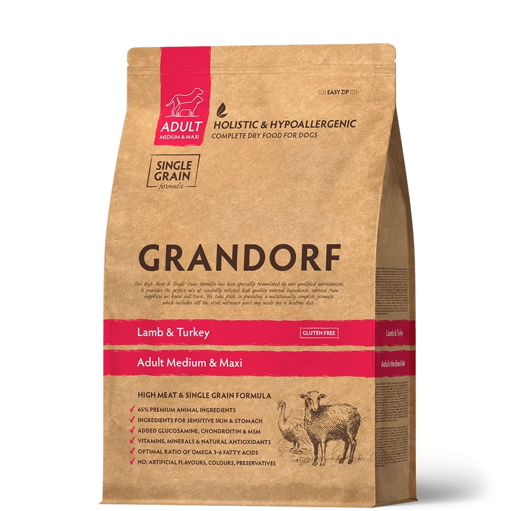 Grandorf (Грандорф) Sensitive Care Holistic Lamb & Brown Rice Adult Medium Breed корм для середніх порід, 12 кг