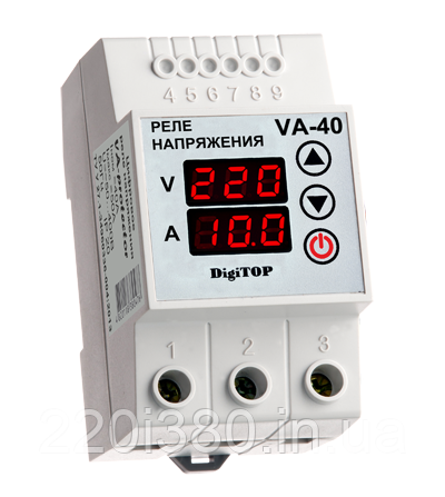 Реле напруги з контролем струму VA-protector 40A