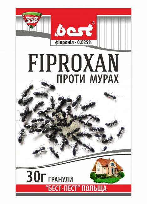 Інсектицид Фіпроксан (30 г) — готові гранули для боротьби з усіма видами мурах у приміщенні та на ґрунті