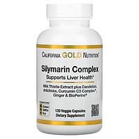 California Gold Nutrition, Комплекс для печени: силимарин, экстракт расторопши с одуванчиком, артишок, 120 кап