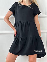 Платье муслиновое свободного кроя XS-S M-L XL-2XL (42-44 46-48 50-52) летнее платье черная XS-S