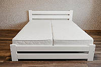 Ліжко деревянне, 1.8*2 біле з цільного дерева, без зрощень, 3 масива сосни В наявності