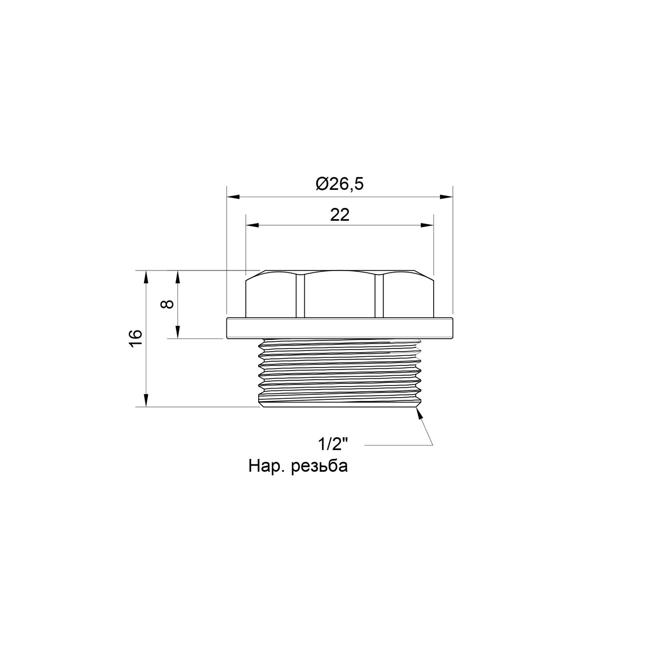 Заглушка Icma 1/2" НР №237 Technohub - Гарант Качества - фото 2 - id-p1863690105