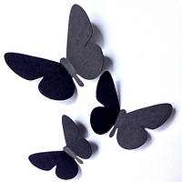 Декоративные 3Д бабочки Лето (набор 3d наклеек) декор стен мотыльки матовая картон Комплект 25 шт.