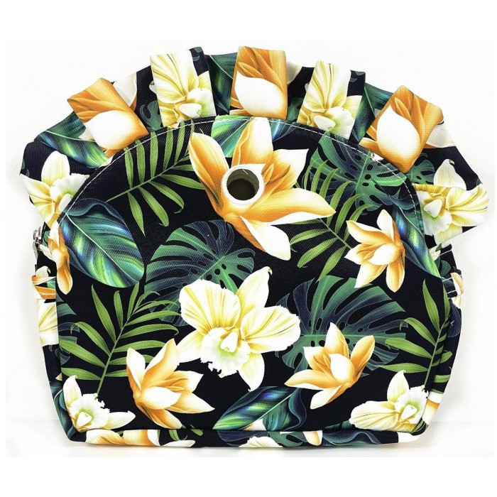 Чорна підкладка з рюшкою для сумки Moon Light, Тропіки чорна, фото 1