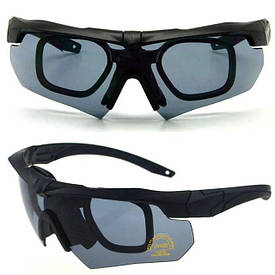 Окуляри тактичні зі змінними лінзами Окуляри з діоптріями 3-ти лінз Esplosivо Окуляри Захисні з діоптричною