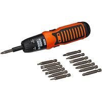 Отвертка Black&Decker с битами PH1, PZ2, SL8, Tx20, SQ1, PZ2, SQ3, L= 50 мм, 14 шт, блистер (A7073) - Вища