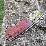 Нож складний інерційний фліппер Buck, 22см, дерево,, фото 2