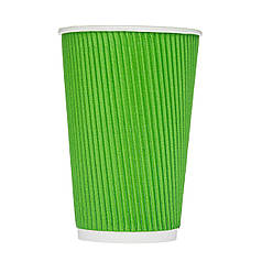Склянка паперовий гофрований 500 мл Зелений 20 шт.