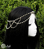 Перлова діадема Тіара на волосся, голова золотиста — для фотосесії Aushal Jewellery