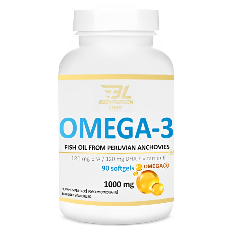 Риб'ячий жир Bodyperson Labs OMEGA 3 1000 мг 90 капсул EXP 6/25 року включно