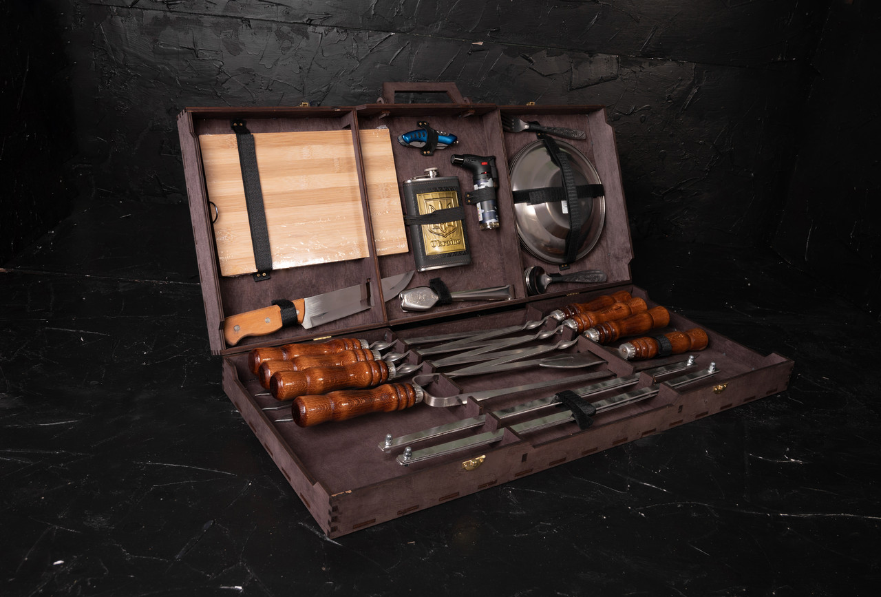 Набор шампуров в кейсе "Викинг" ручной работы — Идеальный подарок ⭐️ ...