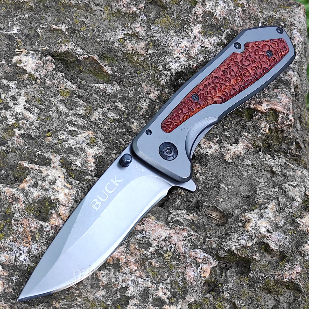 Ніж складний інерційний фліппер Buck 53, дерево, фото 1