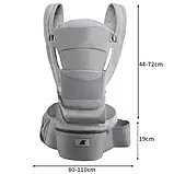 Слінг переноска кенгуру для дітей Malatec сірий 25 кг Польща, фото 8