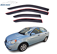 Дефлекторы окон (Ветровики) Hyundai Accent сед 2006-2010 (скотч) AV-Tuning